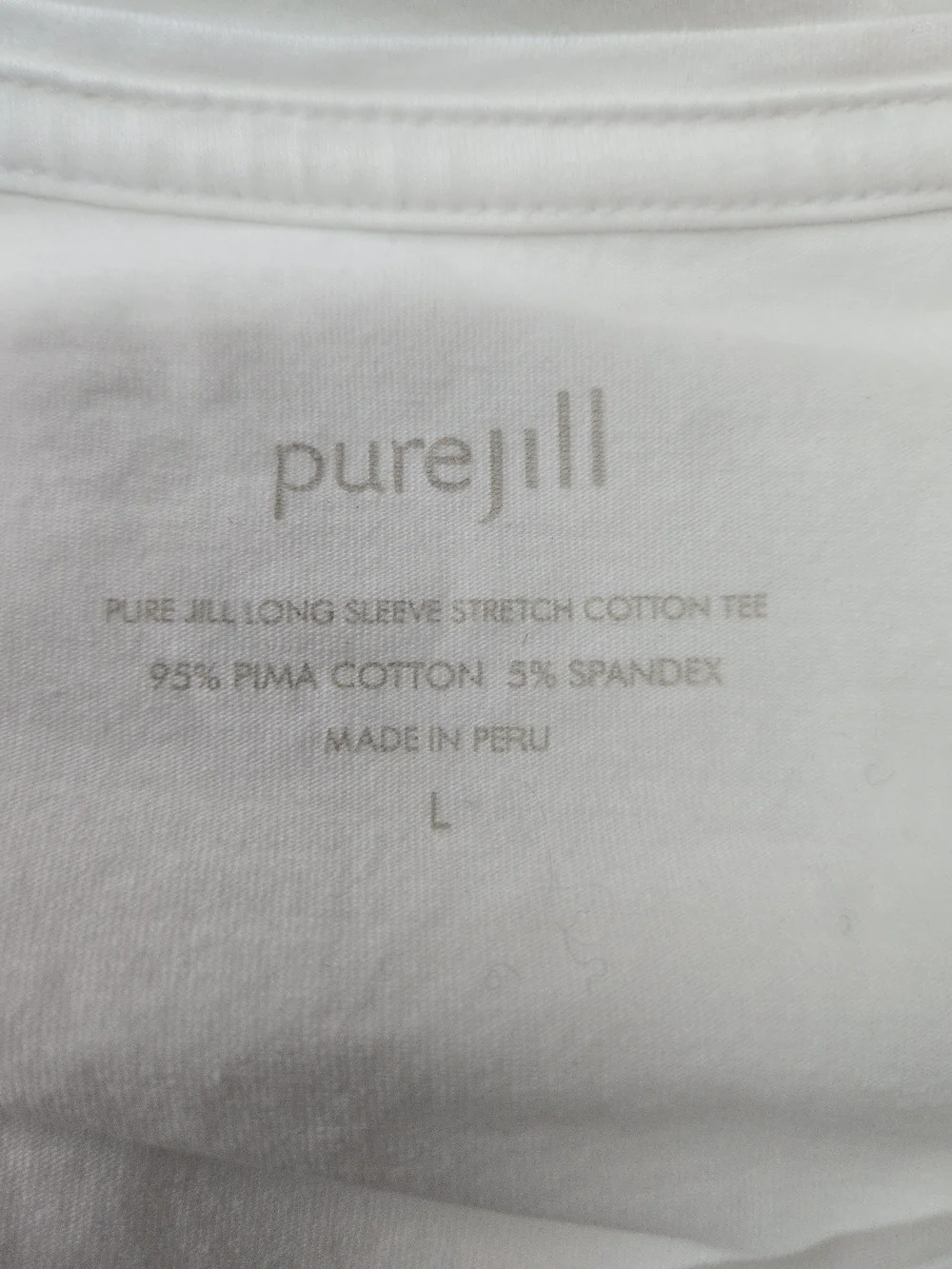 J. Jill Pure Jill Classic Long Sleeve Scoop Neck Top White Size Large